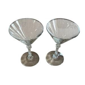 VTG Martini Glasses (2) 6" Dinner Party Bar Set Socializing Mancave Cocktails